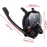 Snorkeling Mask Double Tube Silicone Full Dry Diving Mask Adult Swimming Mask Diving Goggles  Size: L/XL(Black/Blue)