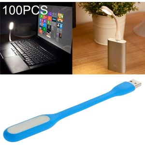 100 PCS Portable Mini USB 6 LED Light  For PC / Laptops / Power Bank  Flexible Arm  Eye-protection Light(Blue)