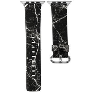 Marmer Lederen Strap voor Apple Watch Series 7 41mm / 6 & SE & 5 & 4 40mm / 3 & 2 & 1 38mm