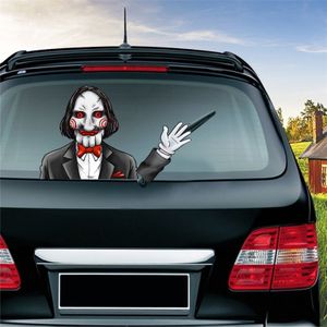 Movie Saw Pattern Horror Series Car Rear Windshield Window Wiper Self-Adhesive Decorative Sticker