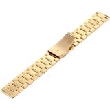 For Samsung Gear S2 Classic Smart Watch Butterfly Buckle 3 Beads Stainless Steel Watchband(Gold)