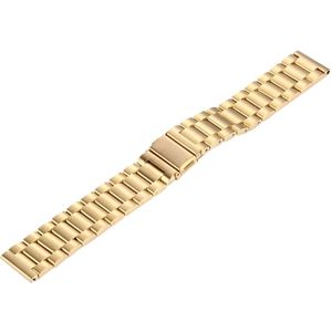 For Samsung Gear S2 Classic Smart Watch Butterfly Buckle 3 Beads Stainless Steel Watchband(Gold)