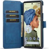 For Google Pixel 6 Pro DG.MING Retro Oil Side Horizontal Flip Leather Case with Holder & Card Slots & Wallet(Blue)