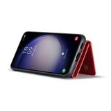 For Samsung Galaxy S23 FE 5G DG.MING M2 Series 3-Fold Multi Card Bag + Magnetic Phone Case(Red)