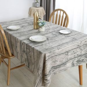 Vintage Popular Table Cloth Linen Rectangular Tablecloth Wooden Grain Dustproof Restaurant Table Cover  Size:70x70cm(Gray)