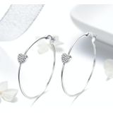 S925 Sterling Silver Earrings Heart-shaped Earrings Inlaid Zircon Earrings