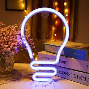 Bulb Neon Light Batterij USB Dual-Power LED Decoratieve modelleerlamp (blauw licht)