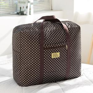 Oxford Doek Wasbaar Stofdichte Quiltopslagtas Reizen Moving Draagbare Opbergtas  Specificatie: 60x50x30cm (Coffee DOT)