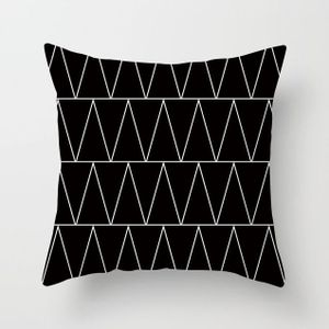 2 PCS Black and White Simple and Modern Geometric Abstract Decorative Pillowcases Polyester Throw Pillow Case(21)