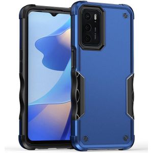 Voor Oppo A16S Non-Slip Armor Phone Case (Blue)