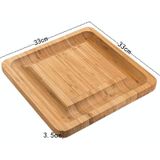 Bamboe Cheese Board met Cutter Cheese Ladebord  Grootte: 33x33x3.5cm