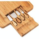 Bamboe Cheese Board met Cutter Cheese Ladebord  Grootte: 33x33x3.5cm