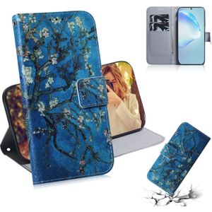 For Galaxy S20 Ultra Combined Pattern Magnetic Attraction Horizontal Flip Leather Case  Support Holder & Card Slot & Wallet(Apricot Blossom)