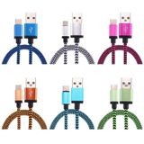 1m Woven Style USB-C / Type-C 3.1 to USB 2.0 Data Sync Charge Cable  For Galaxy S8 & S8 + / LG G6 / Huawei P10 & P10 Plus / Xiaomi Mi6 & Max 2 and other Smartphones(Green)