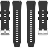 For Huawei Watch GT2 Pro / GT2e 22mm Protruding Head Silicone Strap Silver Buckle(Black)