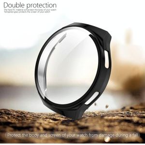 For Huawei Watch GT2e 2 in 1  Tempered Glass Screen Protector + Fully Plating PC Case(Black)