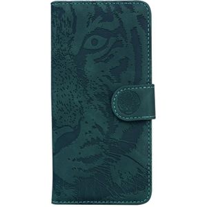 For Nokia 6.2 / 7.2 Tiger Embossing Pattern Horizontal Flip Leather Case with Holder & Card Slots & Wallet(Green)
