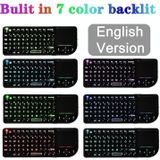 A8 Mini Wireless Mouse And Keyboard With Laser Touchpad Keyboard  Colour: English Colorful Backlight