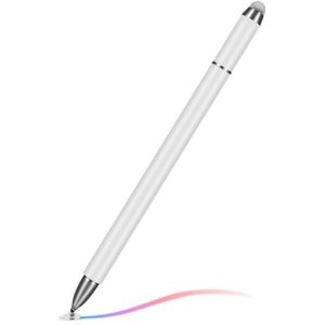 JB03 Universal Magnetic Pen Cap Pan Head + Fiber Cloth + Ball Point Pen 3 in 1 Stylus Pen for Smart Tablets and Mobile Phones (White)