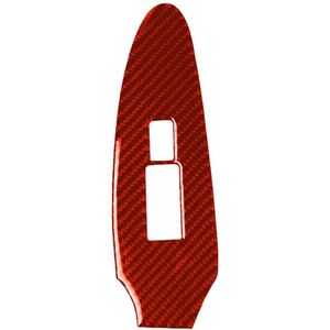 Car Carbon Fiber Vice Driving Side Door Lift Control Decorative Sticker for Nissan 370Z / Z34 2009- Left Drive (Red)