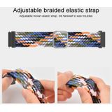 For Samsung Galaxy Watch Active2 44mm Adjustable Nylon Braided Elasticity Replacement Strap Watchband(Black White)