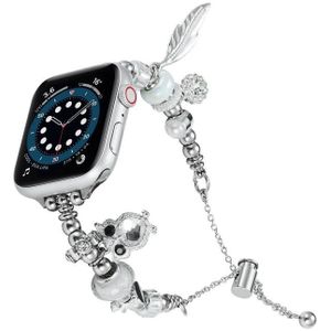 Kralenarmband metalen horlogeband voor Apple Watch Ultra 49 mm (zilveren uil)