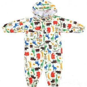 Siamese Children Raincoat  Print Thin Section Hooded  Raincoat  Size: S(Yellow)