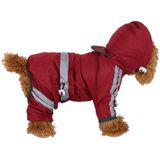 Waterdichte jas kleding modehuis dier regenjas puppy hond kat hoodie regenjas  maat: L (geel)