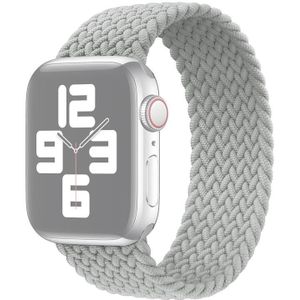 Metal Head Braided Nylon Solid Color Replacement Strap Watchband For Apple Watch Series 6 & SE & 5 & 4 44mm / 3 & 2 & 1 42mm  Size:L 165mm(Pearl White)