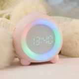 Creative Cartoon Peach Smart Alarm Clock Multifunctional Children Sleep with Luminous Electronic Clock  Style:Bluetooth(Pink)