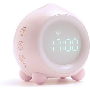 Creative Cartoon Peach Smart Alarm Clock Multifunctional Children Sleep with Luminous Electronic Clock  Style:Bluetooth(Pink)