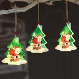 3 stks / set Kerstdecoratie lichten led-venster vakantie decoratie kleine lantaarns