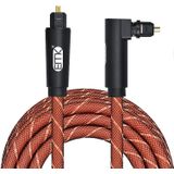 EMK 90 Degree Swivel Adjustable Right Angled 360 Degrees Rotatable Pulg Nylon Woven Mesh Optical Audio Cable  Cable Length:3m(Orange)