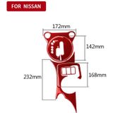 5 in 1 Car Carbon Fiber Gear Water Cup Holder Panel Decorative Sticker for Nissan 370Z / Z34 2009-  Left Drive (Red)
