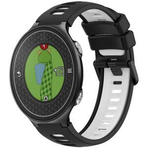 Voor Garmin Approach S6 tweekleurige siliconen horlogeband (zwart + wit)