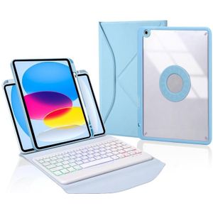 Z10BS Pen Slot Backlight Bluetooth Toetsenbord Lederen Tablet Case Voor iPad 10e Gen 10.9 2022 (Hemelsblauw)