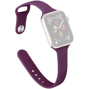 Afslanken Siliconenvervanging horlogeband voor Apple Watch Series 7 45 mm / 6 & SE & 5 & 4 44mm / 3 & 2 & 1 42mm (Dark Purple)