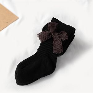Spring And Autumn Girl Tights Bow Baby Knit Pantyhose Size: L 2-4 Years Old(Black)
