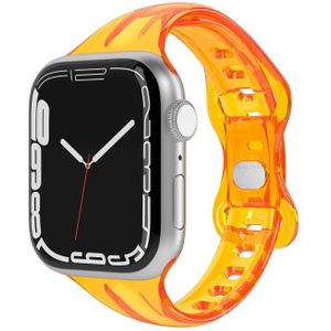 TPU 8-gesp horlogeband voor Apple Watch Series 7 41 mm / 6 & SE & 5 & 4 40 mm / 3 & 2 & 1 38 mm (fluorescerend oranje)