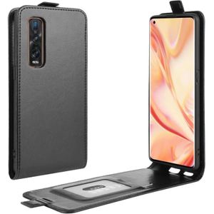 For OPPO Find X2 Pro R64 Texture Single Vertical Flip Leather Protective Case with Card Slots & Photo Frame(Black)