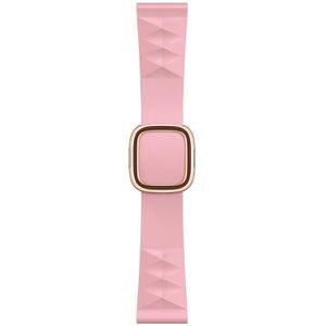 Modern Style Silicone Replacement Strap Watchband For Apple Watch Series 7 & 6 & SE & 5 & 4 44mm  / 3 & 2 & 1 42mm  Style:Rose Gold Buckle(Light Pink)