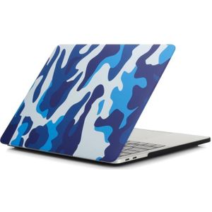 Camouflage Patroon Laptop Water Decals PC-beschermhoes voor MacBook Retina 12 inch A1534 (blauwe camouflage)