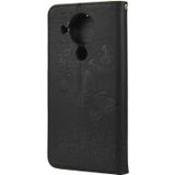 For Nokia 5.4 Butterflies Embossing Horizontal Flip Leather Case with Holder & Card Slots & Wallet(Black)