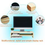 2 Layers Wooden Monitor Stand PC Computer Screen Monitor Riser  B Version (White)