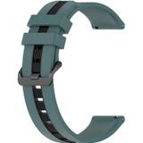 Voor Samsung Gear S3 Frontier 22 mm verticale tweekleurige siliconen horlogeband (groen + zwart)