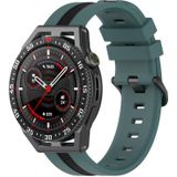 Voor Samsung Gear S3 Frontier 22 mm verticale tweekleurige siliconen horlogeband (groen + zwart)