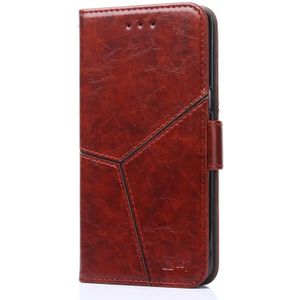 For OnePlus 3 Geometric Stitching Horizontal Flip TPU + PU Leather Case with Holder & Card Slots & Wallet(Dark Brown)