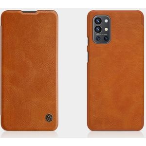For OnePlus 9R NILLKIN QIN Series Crazy Horse Texture Horizontal Flip Leather Case with Card Slot(Brown)
