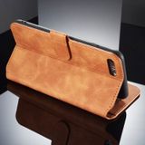 DG.MING Retro Oil Side Horizontal Flip Case for iPhone 8 Plus & 7 Plus  with Holder & Card Slots & Wallet (Brown)
