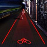 Fiets achterlichten 2 laser stralen + 5 SuperBright rode LED-indicatoren met veiligheid waarschuwing fiets logo